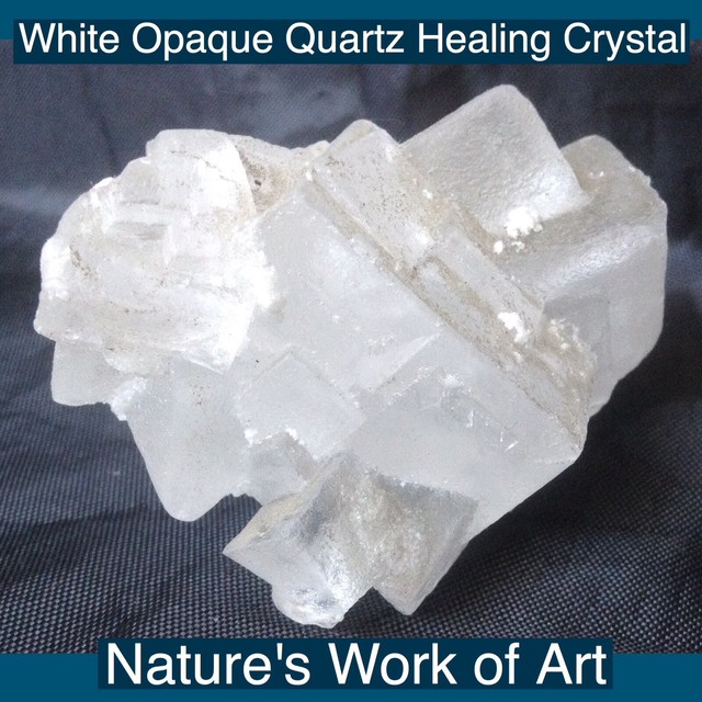White Opaque Nature's Quartz Crystal Healing Cluster Good View from