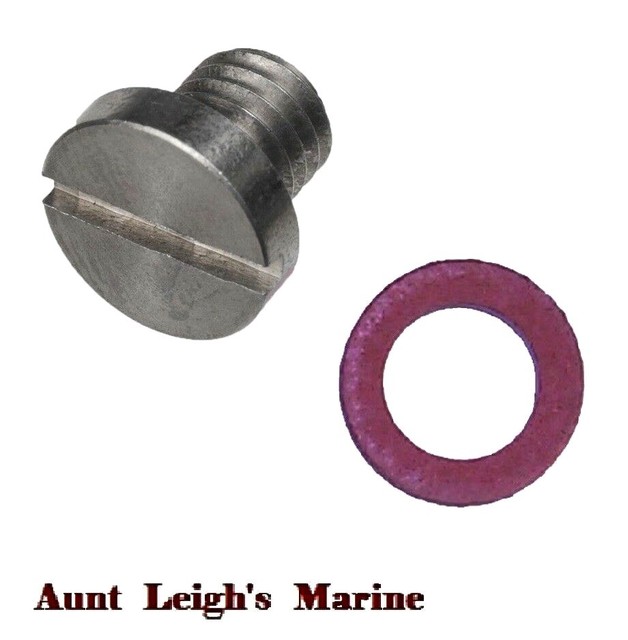 Slot Head Drain Fill Plug Screw & Gasket Yamaha Outboard 182371 90340