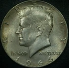 1966-P Kennedy Half Dollar - TYPE 2 SILVER CLAD - 40% SILVER - MS BU - #4