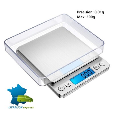 Küchen Präzisionswaage 0,01g - 500g Taschenschmuck großes LCD Tablett