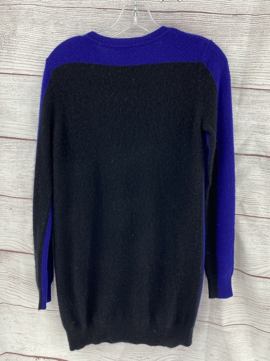 blue cashmere sweater dress Womens Pure Cashmere Cable Knit A-Line Long Sleeve Crew Neck Dress main image 0