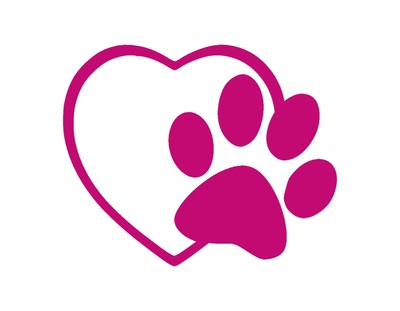 Love My Dog Heart Paw Vinyl Decal 4x3 5 Pink Dog Cat Pet Animal