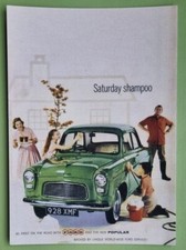 Postcard Saturday Shampoo New Ford Popular 100E 1960 Vintage Ad Gallery No 95