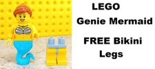 LEGO Genie Mermaid Free Walking Legs Smoke Skirt Chrome Stars Bikini Shell Bra