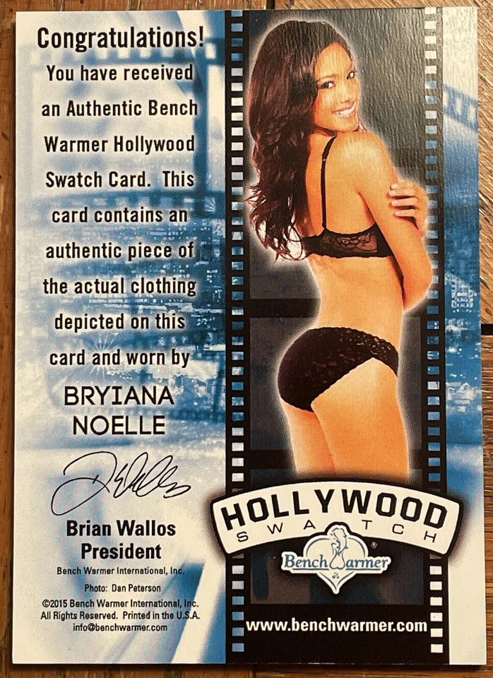 Benchwarmer Bryiana Noelle Hollywood 2015 auténtico muestra reliquia 2/4 automático raro Foto 3 de 3