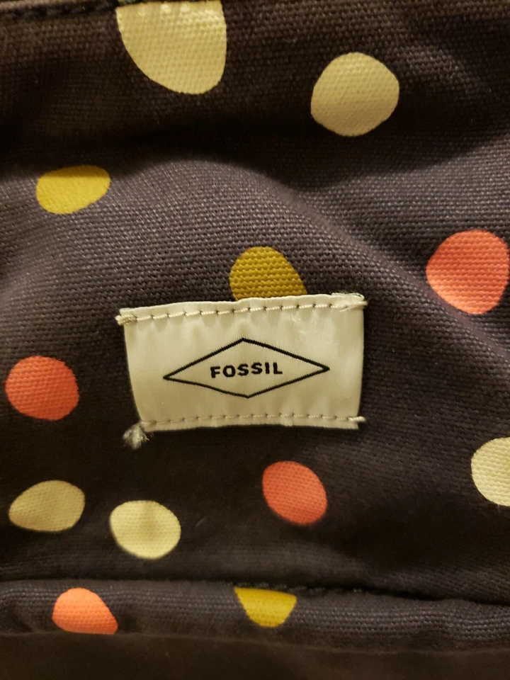 Mochila grande de lona lunares multicolor azul fósil para dama Foto 4 de 4