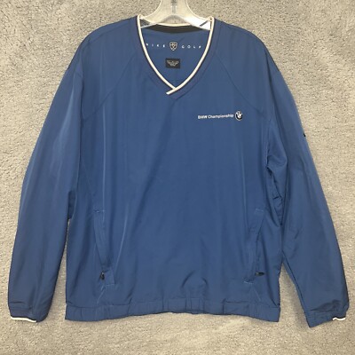 Nike Golf Sweater Men's Size M Blue V Neck Windbreaker Pullover