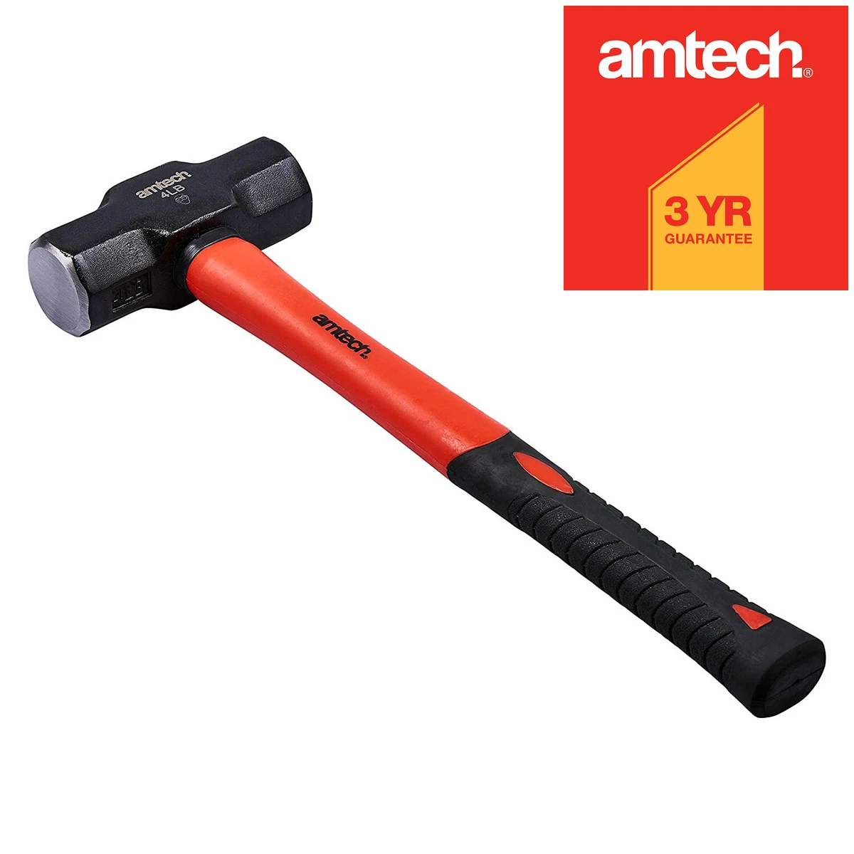 4lb LUMP SLEDGE HAMMER FIBREGLASS SHAFT AND RUBBER GRIP HANDLE MINI SLEDGEHAMMER