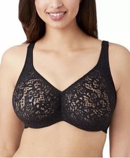 Wacoal 65547 Halo Lace Full Figure Coverage Underwire Bra Black 36DD