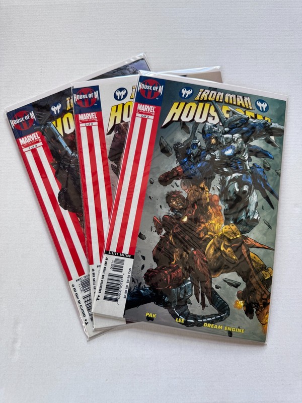 IRON MAN - HOUSE OF M - Marvel Comics Bundle 2005 - 1, 2, 3 - Bagged & Boarded