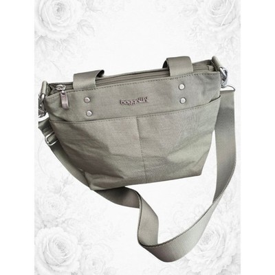 Baggallini Mini Tote Crossbody Bag Gray Travel Purse Lightweight Nylon Rare Find