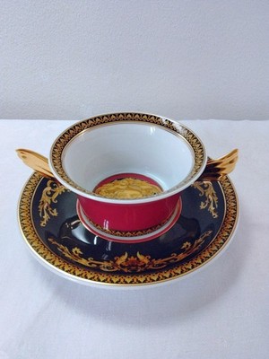 ROSENTHAL VERSACE MEDUSA RED  2 TEILIGE SUPPEN TASSE   1. WAHL