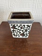 Stilvoller quadratischer Keramik-&Uuml;bertopf im orientalischen Stil