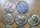 lot of 14 RD/RB Toned 1940-1955-S Lincoln Wheat Cents ~ Uncirculated Coins