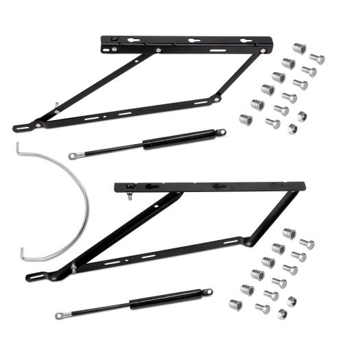 Jeu de levage frontal Emuca noir pour lit coffre de 135 cm avec vérins hydrauliques