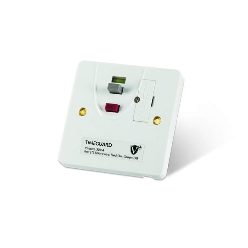 TimeGuard RCD Protected Single Gang White Fused Connection Unit Passive