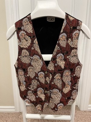 Vintage CLIO Santa Claus Vest Christmas Holiday VTG