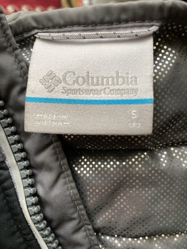 Youth Columbia Omni-heat Puffer Hooded Black/gray Jacket Coat Size S - Picture 4 of 4
