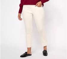 Belle by Kim Gravel Mega Cuff Ankle Jean-Winter White-Tall 12 A620783 NEW