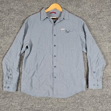 Columbia Men's Blue Plaid Long Sleeve Button Up Shirt Sun Protection Size S/P