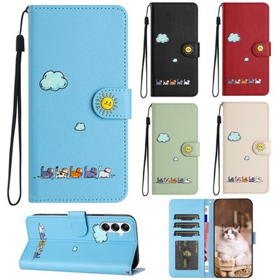 Gemustert HandyHülle Magnet Kunstleder Tasche Schutzhülle Case Cover Wallet Etui