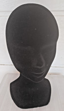 TETE MANNEQUIN FEMME VITRINE EN POLYSTYRENE RECOUVERT DE VELOURS NOIR