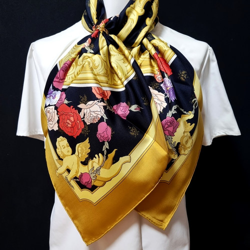HERMES Scarf "Roue Arriere du Carrosse Imperial de la Cour de Vienne" Carre 90