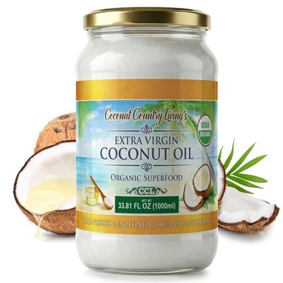 Extra Virgin Coconut Oil in Glass Jar- Cold Pressed, Unrefined organic Superf...