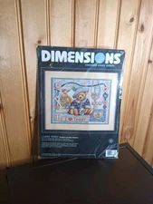 Dimensions "I Love Teddy" Counted Cross Stitch Diy Kit # 3863 Bears 1997 SEALED 