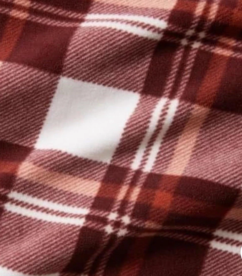 Camisa Eddie Bauer Mujer Microfleece Cuadros Botón Frontal Jachet Bolsillo Lateral, M* Foto 4 de 4