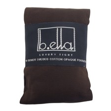 Italian Cotton Blend FOOTLESS Tights Small Espresso B.ella Erika Opaque Hosiery