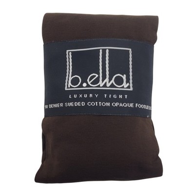 Italian Cotton Blend FOOTLESS Tights Small Espresso B.ella Erika Opaque Hosiery 