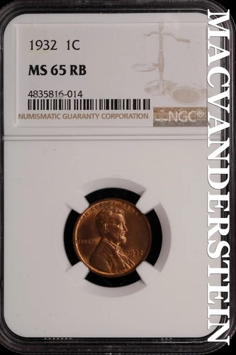 1932 Lincoln Wheat Cent-NGC MS 65 RB Choice Gem BU No Reserve #SLL504