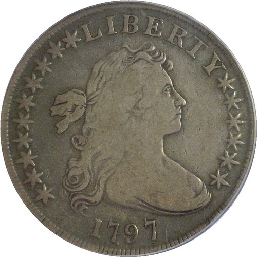 1797 $1 Draped Bust Dollar PCGS F-12 - Picture 2 of 3