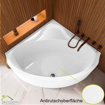 Badewanne Eckbadewanne 140x140 cm Antirutsch Bala Wanne SET Schürze Füße Siphon