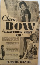 10x17 1929 CLARA BOW Paramount Movie Newspaper Ad ‘The Saturday Night Kid’
