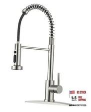 Kitchen Faucet with Pull Down Sprayer Brushed Nickel Classic Stainless Steel