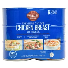 White Premium Chunk Chicken Breast in Water, 12.5 Ounce, 6 Count (NO SHIP TO CA)