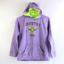 Coconut Creek Purple Country Girl Graphic Hoodie Girls' Large