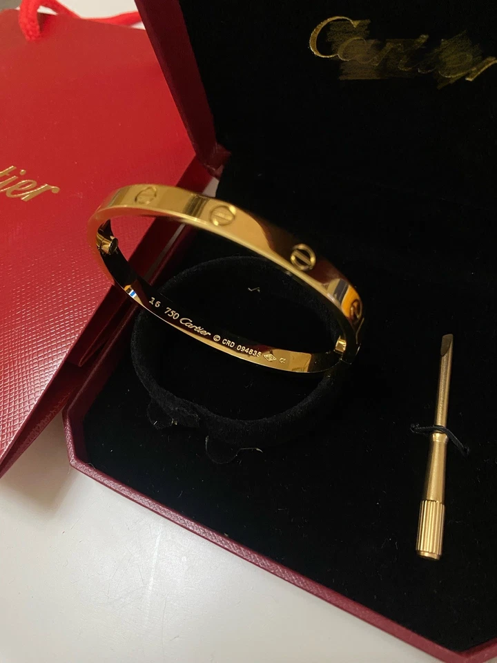 Brazalete Pulsera Chapado en Oro Amarillo 18k Talla 16 con Caja y Bolsa Foto 4 de 4