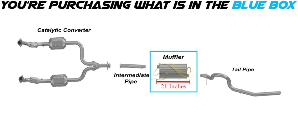 Silenciador de escape de acero inoxidable con suspensión se adapta a: Ford Mustang 1999-2004 3,8 L 3,9 L Foto 3 de 4