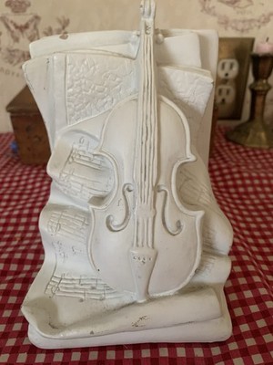 Vintage FerraStone Cello Heavy Bookend 6x5  Music Notes Sheet Music