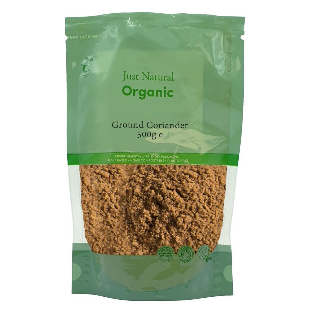 Just Natural Herbs Organic Ground Coriander 500g - 2 Pack