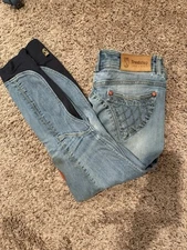 Tredstep Ireland Women's Equestrian Breeches, Size 28R, Stretch Blue Jeans