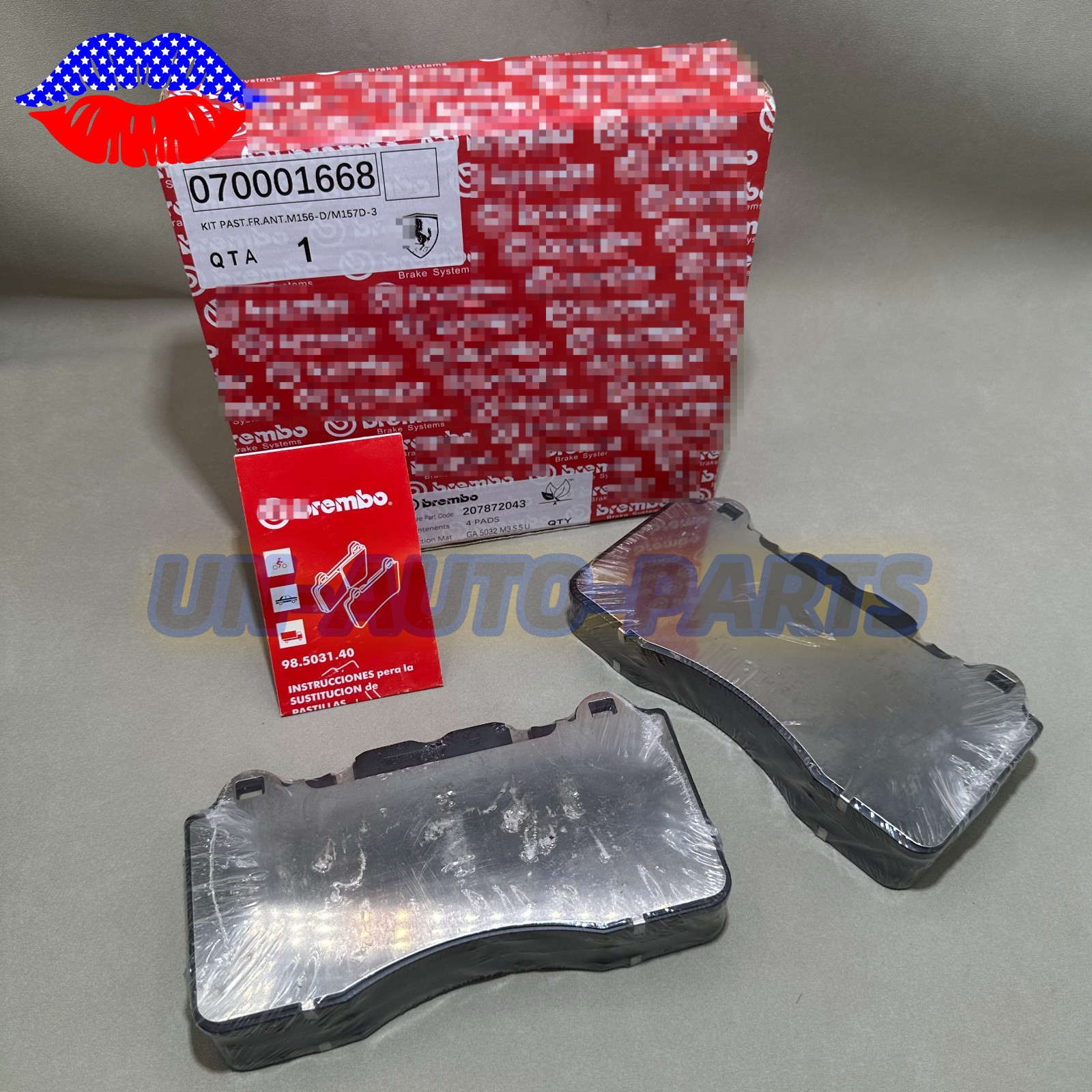 For Ferrari 458 Italia & 458 Spider 2010-15 OEM Front Brake Pad Kit With Sensor