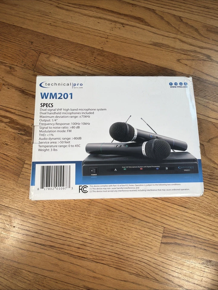 Sistema de micrófono inalámbrico VHF doble Technical Pro WM201 Foto 3 de 4