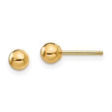 14k Yellow Gold Polished 4mm Ball Tiny Stud Earrings 0.07gm L 4mm, W 4mm