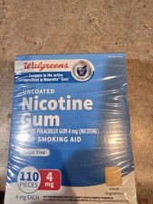 Nicotine Walgreens gum uncoated 4mg 110ct ORIGINAL sugar free EX2026