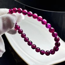 6.7mm Natural Purple Red Garnet Crystal Beads Bracelet AAA