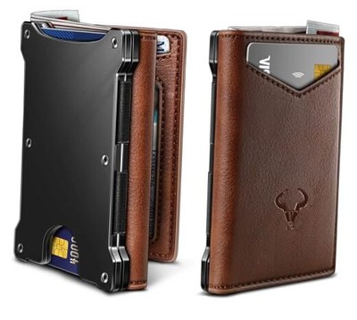 ★lemasque★ Nova Tesla Zipper Western Card Wallet Black L19 Pflugerville Card Wallet - Black - Bull Sheath Leather